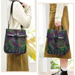 panksolu Mandala Psychedelic Sea Turtle Lunch Bags for Women Insulated Leakproof Lunch Box Reusable Cooler Tote Bag with Adjustable Shoulder Strap for Work School Picnic