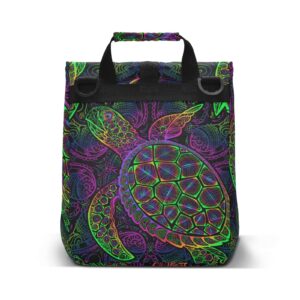 panksolu Mandala Psychedelic Sea Turtle Lunch Bags for Women Insulated Leakproof Lunch Box Reusable Cooler Tote Bag with Adjustable Shoulder Strap for Work School Picnic