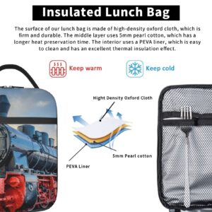 Chayber Steam Train Old Engine Train Lunch box Kids Boys Girls Insulated Lunch Bag For Women Men Thermal Lunch Bags Bento Box Adult Lunch Box For Work,Picnic