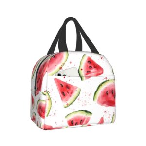 Canesert Lunch Bag with Pocket for Teen Slices Watermelon Insulated Lunch Box Cooler Thermal Waterproof Reusable Tote Bag for Women Travel Work Hiking Picnic