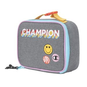 champion kids lunch kit, oxford heather grey, youth size