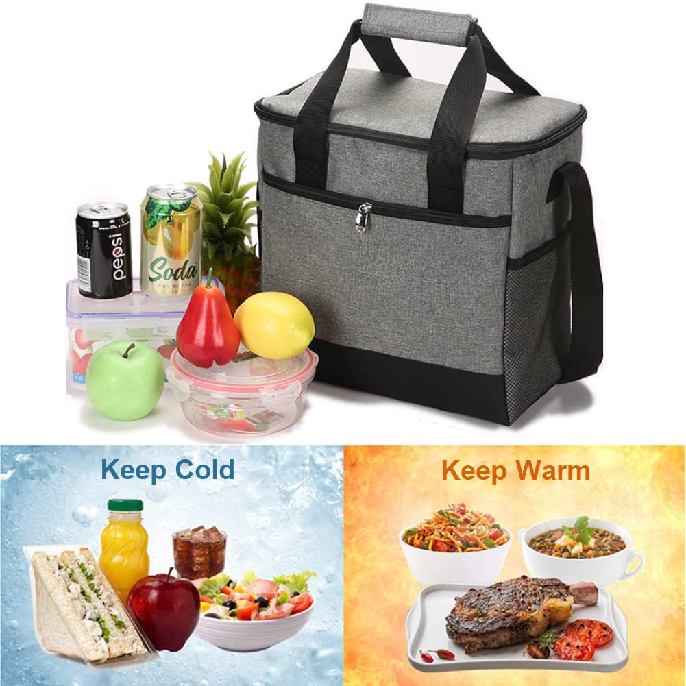 Embroidery Personalized Large Lunch Bag 24-Can (15L) Insulated Lunch Box Soft Cooler Cooling Tote for Adult Men Women