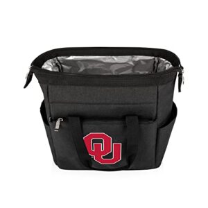 picnic time ncaa oklahoma sooners on the go lunch bag, soft cooler lunch box, insulated lunch bag, (black) 10 x 6 x 10.5