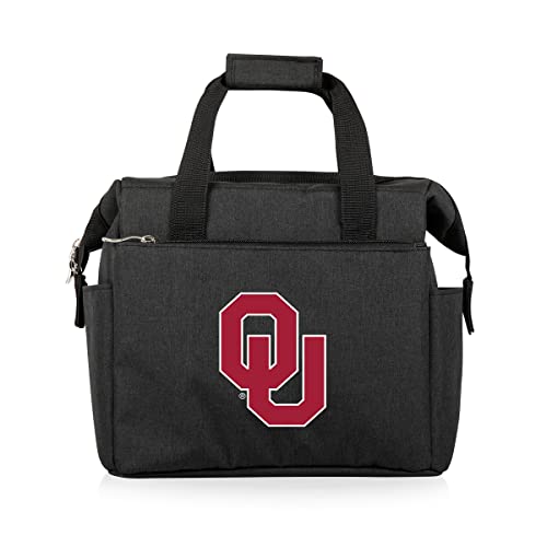 PICNIC TIME NCAA Oklahoma Sooners On The Go Lunch Bag, Soft Cooler Lunch Box, Insulated Lunch Bag, (Black) 10 x 6 x 10.5