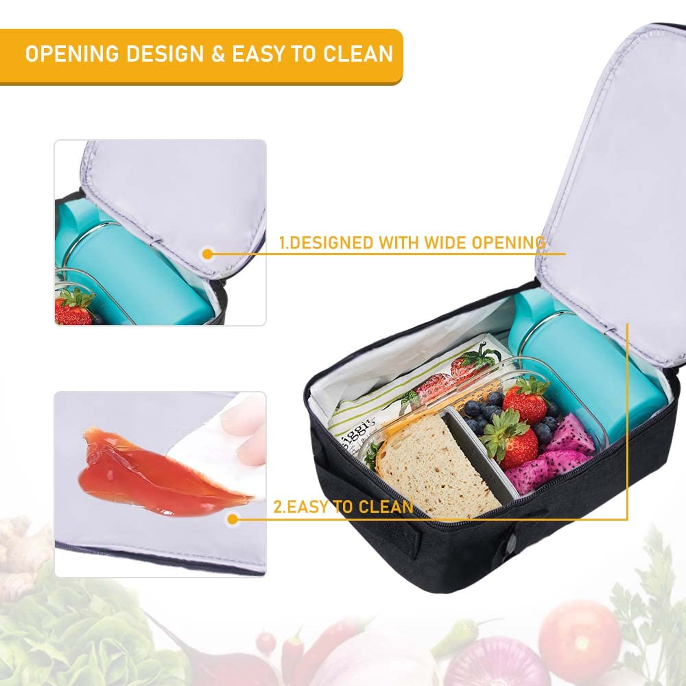 Reusable Lunch Bag Insulated Lunch Box for Women Men Lunch Tote Bags for Kids Soft Bag Mini Cooler Tote Bag Thermal Meal Tote Kit