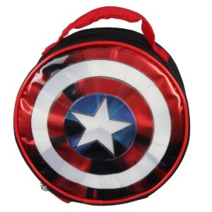 marvel captain america shield shiny optical illusion insulated lunch box bag tote