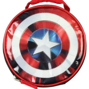 Marvel Captain America Shield Shiny Optical Illusion Insulated Lunch Box Bag Tote