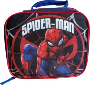 spider-man insulated lunch bag (navy blue-red)