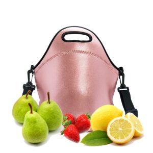 YIDA Neoprene Insulated Lunch bag, Lunch tote Boxes Bags for Women Men Work Office Picnic Travel (Rose Gold)