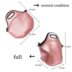 YIDA Neoprene Insulated Lunch bag, Lunch tote Boxes Bags for Women Men Work Office Picnic Travel (Rose Gold)