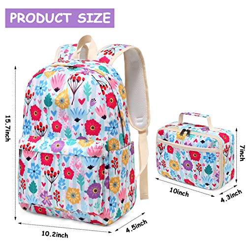 Bluboon Backpack for Girls Kids Preschool Backpack with Lunch Box Kindergarten School Bookbags Set