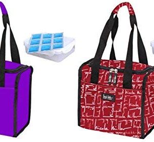 Nicole Miller Lunch Box Bundles (2, Purple/Signature Red)