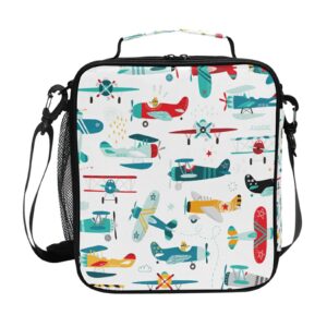 auuxva lunch bag airplane insulated lunch box ice cooler tote bag handbag lunchbox shoulder strap for boys girls women men