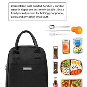 oopikle Lunch Bag For Women - Mens Lunch Box, Insulated Lunch Tote Cooler Bag, Reusable Adult Large Lunch Pail Lunch Kits, Leak Proof Thermal Lunch Sack For Work Travel Picnic - Black