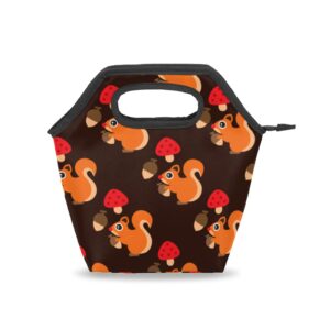lunch bag funny animal squirrel lunch box for women men girls boys insulated leakproof reusable portable bento bag container thermal cooler bag for travel work picnic soft toto handbag