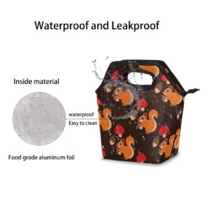 Lunch Bag Funny Animal Squirrel Lunch Box for Women Men Girls Boys Insulated Leakproof Reusable Portable Bento Bag Container Thermal Cooler Bag for Travel Work Picnic Soft Toto Handbag