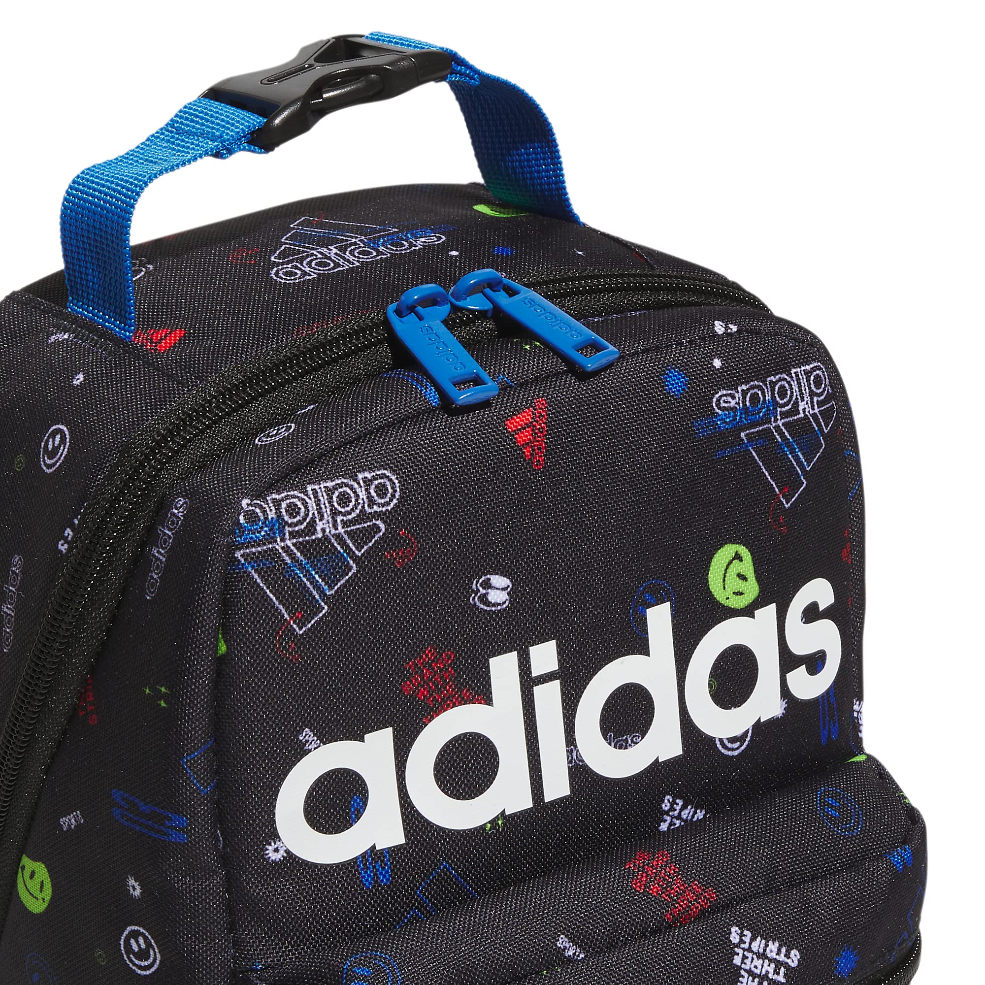 adidas Santiago 2 Insulated Lunch Bag, Icon Brand Love Black/Bright Royal Blue, One Size