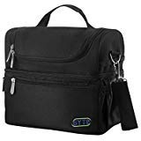 gyte insulated lunch bag | large lunch box for men and women | meal prep lunch bag with 2 compartments | waterproof adult lunchbox includes side pocket for drinks | 10 x 7 x 10 inches
