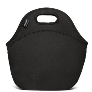 black 4mm neoprene lunch bags for men small insulated tote bag with zipper for adults women - funlavie