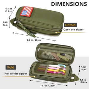 ATRIPACK Tactical Lunch Bag Medium Size (Camo-Black)& Tactical Pencil Case for Men Women Teens Boys Girls (Green)