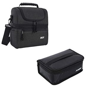 mier 2 compartment lunch bag and small lunch bag