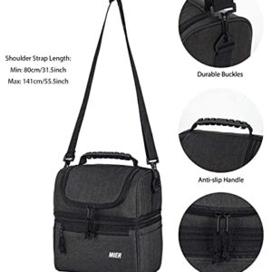 MIER 2 Compartment Lunch Bag and Small Lunch Bag