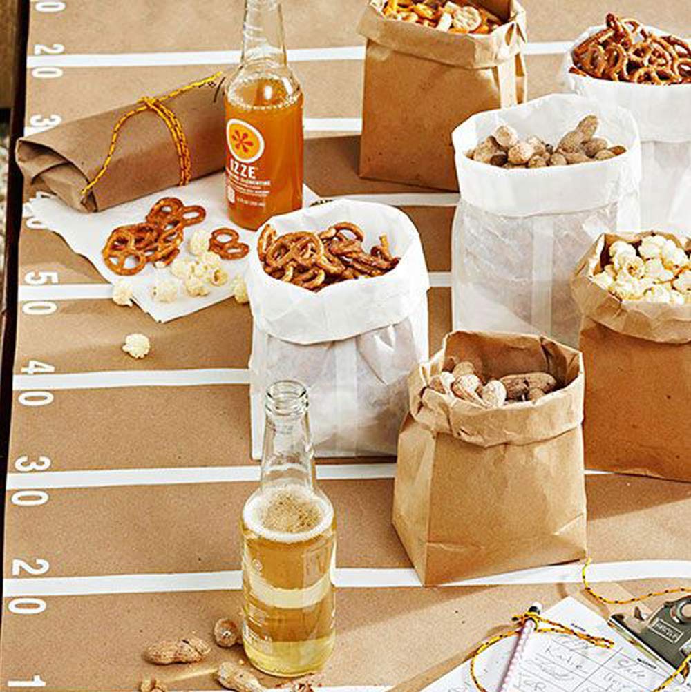 Self-Standing Plain White Paper Lunch Bags (100pk) 5-1/8 x 3-1/8 x 10-5/8 - Birthdays, Weddings, Bar or Bat Mitzvahs, Party Favor Bags, School Projects - Goodie Treat Bags - Includes Free Recipe Ebook