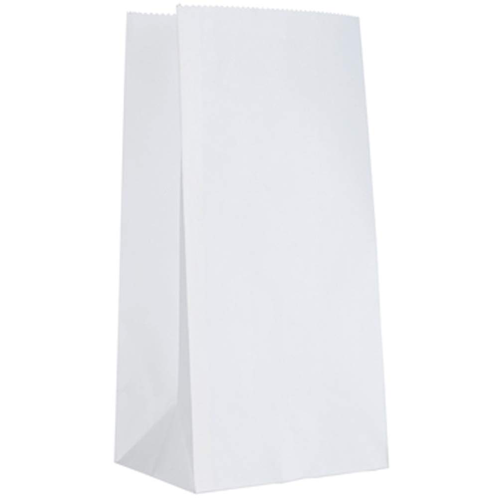 Self-Standing Plain White Paper Lunch Bags (100pk) 5-1/8 x 3-1/8 x 10-5/8 - Birthdays, Weddings, Bar or Bat Mitzvahs, Party Favor Bags, School Projects - Goodie Treat Bags - Includes Free Recipe Ebook