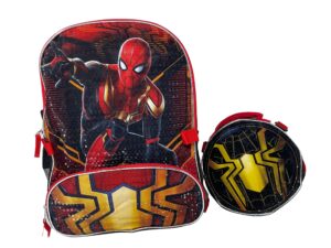 fast forward spiderman "movie" 16" backpack with shaped lunch bag