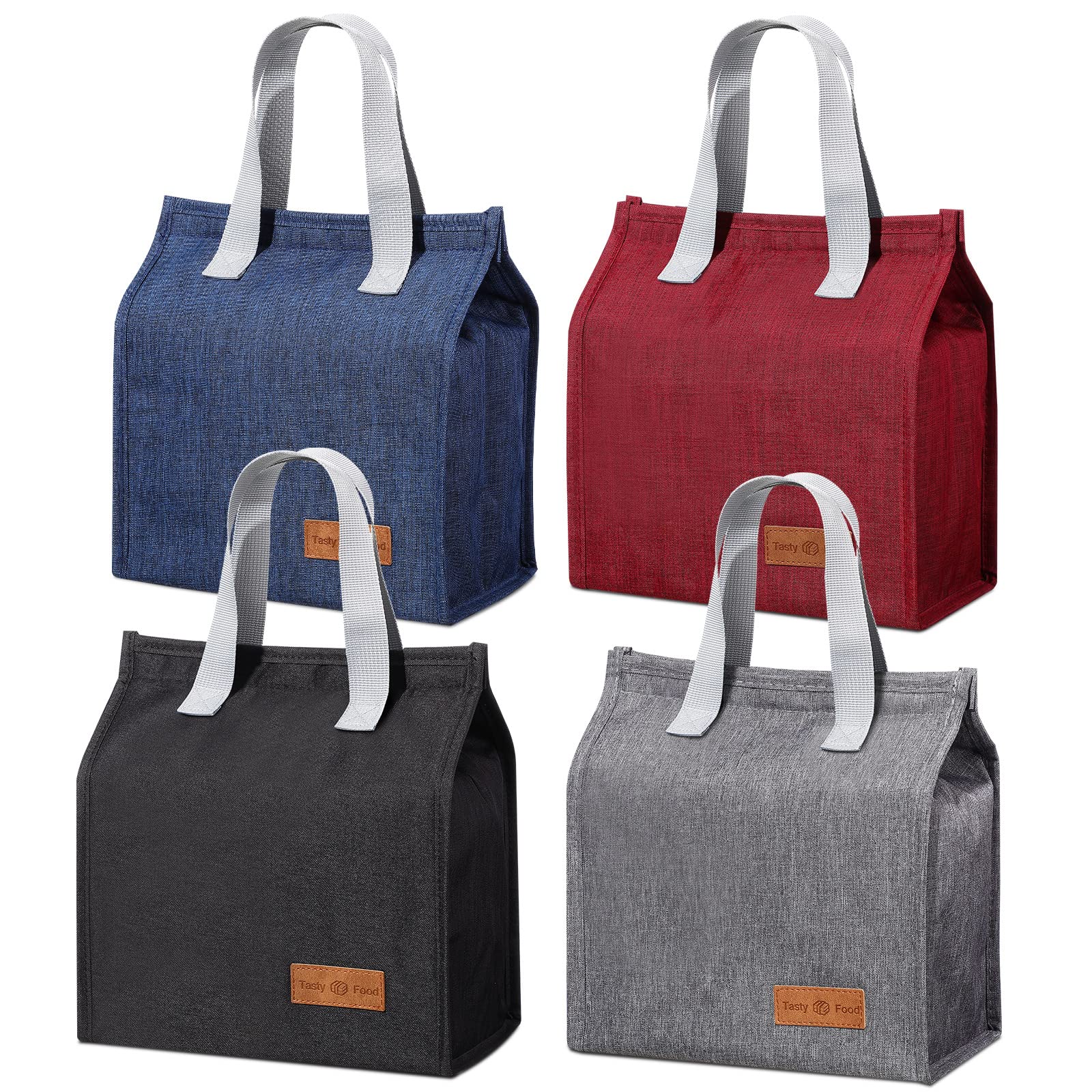 Photect 4 Pcs Lunch Bag Insulated Sandwich Container Reusable Snack Bags for Women Men Small Cooler Bags Insulated Waterproof Lunch Bag Aesthetic Lunch Bags for Picnic Outdoor Work Office