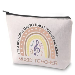 zjxhpo music teacher cosmetic bag it’s a beautiful day to teach young musicians music teacher makeup bag with zipper music teacher inspired gifts (music teacher)