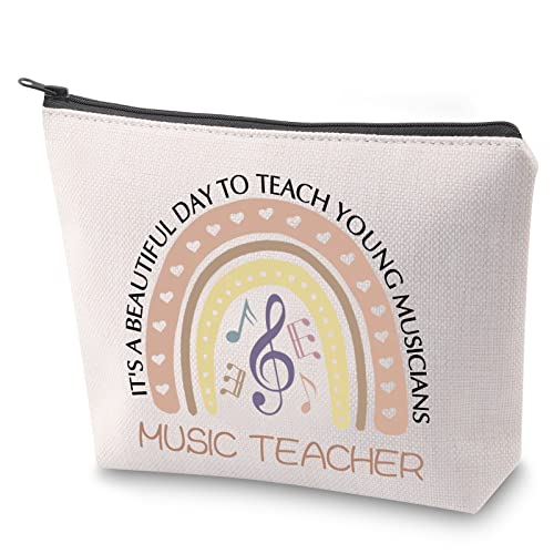 ZJXHPO Music Teacher Cosmetic Bag It’s A Beautiful Day To Teach Young Musicians Music Teacher Makeup Bag With Zipper Music Teacher Inspired Gifts (Music Teacher)