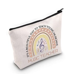 ZJXHPO Music Teacher Cosmetic Bag It’s A Beautiful Day To Teach Young Musicians Music Teacher Makeup Bag With Zipper Music Teacher Inspired Gifts (Music Teacher)