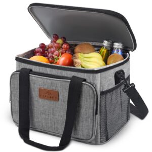 filligs insulate lunch bag for women/men - 24-can cooling thermal lunch food box with removable shoulder strap with side pockets - leakproof cooler tote bag - loncheras para hombres de trabajo