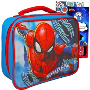 marvel shop spiderman lunch box for boys, red/multicolor, meal holder