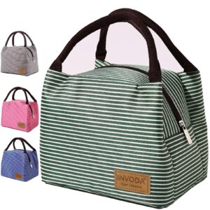 Lunch Bags Reusable Lunch Tote Bags Portable Lunch Cooler Bag Lunch Holder Insulated Lunch Box Bag for Picnic Office Beach (Green)