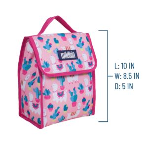 Wildkin 12 Inch Backpack Bundle with Insulated Lunch Bag (Llamas and Cactus Pink)