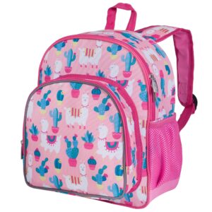 Wildkin 12 Inch Backpack Bundle with Insulated Lunch Bag (Llamas and Cactus Pink)