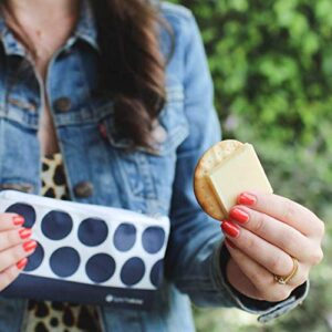 Lunchskins Z-SM-DOT-NAV Reusable Zippered Snack Bag, Food Bag, Storage Bag, Navy Dot