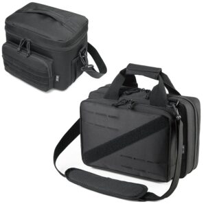 dbtac range bag soft pistol case xs (urban black) + tactical lunch bag (black), durable material with adjustable shoulder strap, multi-functional design