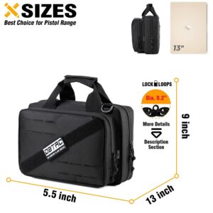 DBTAC Range Bag Soft Pistol Case XS (Urban Black) + Tactical Lunch Bag (Black), Durable Material with adjustable shoulder strap, Multi-functional Design