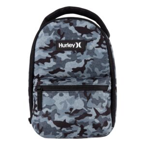 hurley men's insulated lunch tote bag, grey gamo, o/s