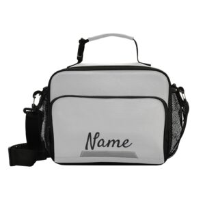 custom grey kids lunch bag personalized your name insulated lunch bags reusable lunch box lunch tote bag for school office work picnic