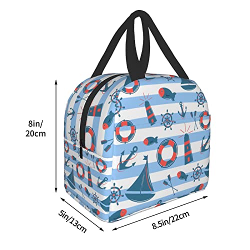 Zminciu Summer Lunch Bag Reusable,Zipper Closure Leakproof Insulated Lunch Box Cooler Tote Bag Food Container Snack Bag