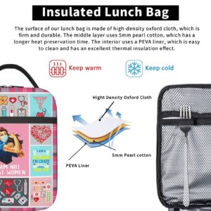 Kaeddi Nurse Lunch Bag Heat Insulated Lunch Box Leakproof Durable Portable Reusable Handbags Large Capacity Thermal Cooler Black One Size