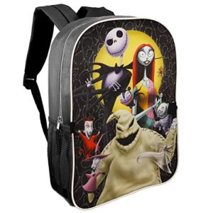 DISNEY Nightmare Before Christmas Backpack with Lunch Box - Bundle with 16” Nightmare Before Christmas Backpack, Lunch Bag, Stickers, Bookmark, More | Nightmare Before Christmas School Bag.