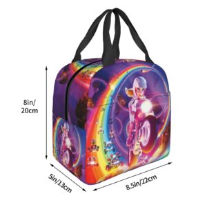 Waterproof Insulated Lunch-Bag for Work/Picnic/Travel Reusable Pea-ch Lunch-Box Large Capacity Tote Meal Bag