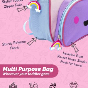 Toddler Backpack for Girls and Boys with Kids Lunch Bag - Unicorn Backpack for Girls and Lunch Bag Kids Backpack for School with Lunch Box Kids - Camp Travel Preschool Backpack - Unstoppable Unicorn