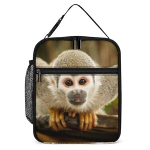 minbhebyud squirrel monkey jungle lunch bag for men women, insulated lunch bags for office work, reusable portable lunch box