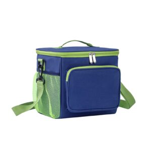 homholdon lunch bag for women and men,leakproof insulated lunch box cooler tote bag with adjustable shoulder strap reusable lunch bags for work, picnic, camping, shopping(blue&green)